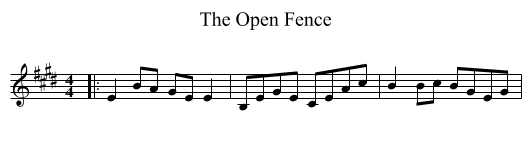 The Open Fence - staff notation