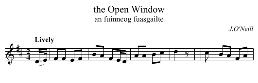 the Open Window - staff notation