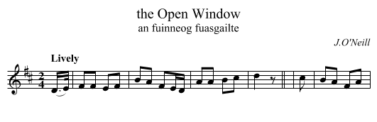 the Open Window - staff notation