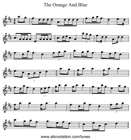 The Orange And Blue - staff notation