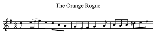 The Orange Rogue - staff notation
