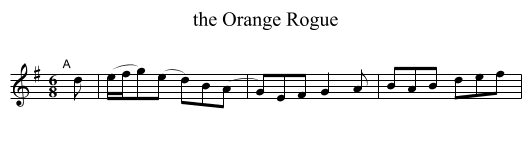 the Orange Rogue - staff notation