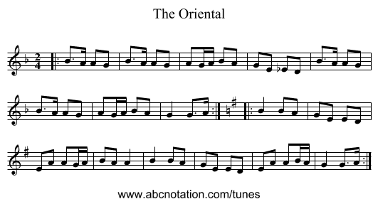 The Oriental - staff notation