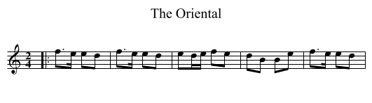 The Oriental - staff notation