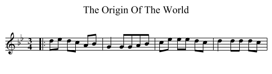 The Origin Of The World - staff notation