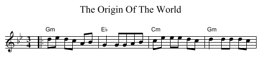 The Origin Of The World - staff notation