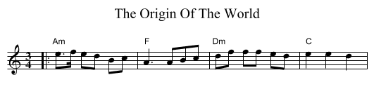 The Origin Of The World - staff notation