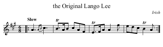 the Original Lango Lee - staff notation