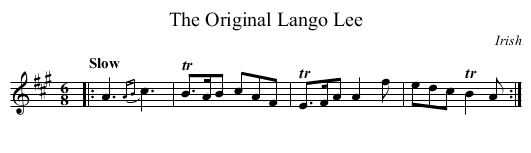 The Original Lango Lee - staff notation