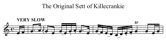 The Original Sett of Killecrankie - staff notation