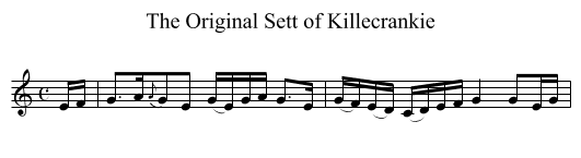 The Original Sett of Killecrankie - staff notation
