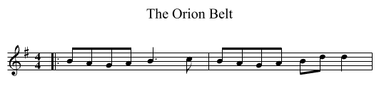 The Orion Belt - staff notation