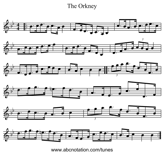 The Orkney - staff notation