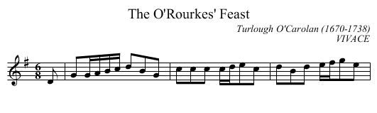 The O'Rourkes' Feast - staff notation