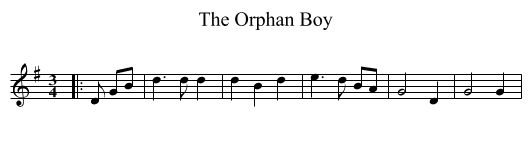 The Orphan Boy - staff notation