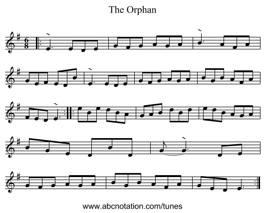The Orphan - staff notation
