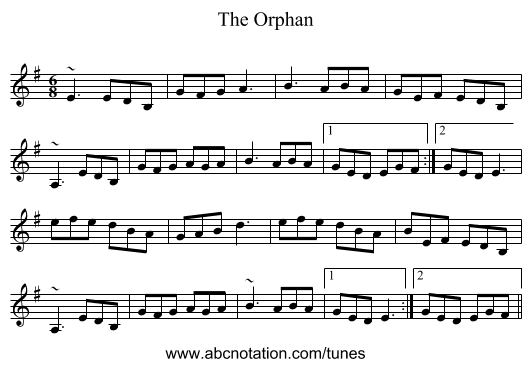 The Orphan - staff notation