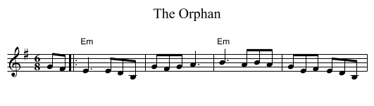 The Orphan - staff notation