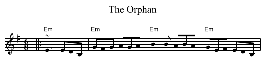 The Orphan - staff notation