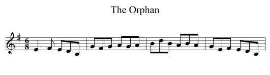 The Orphan - staff notation