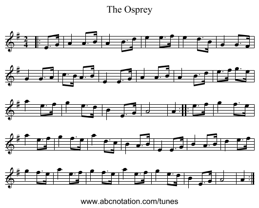 The Osprey - staff notation