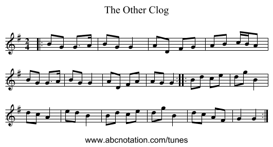 The Other Clog - staff notation