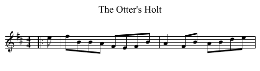 The Otter's Holt - staff notation