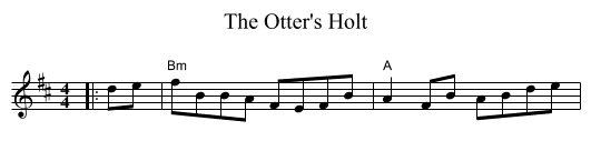 The Otter's Holt - staff notation