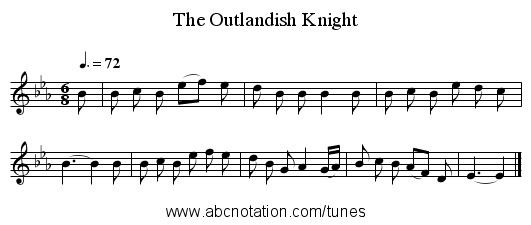 The Outlandish Knight - staff notation