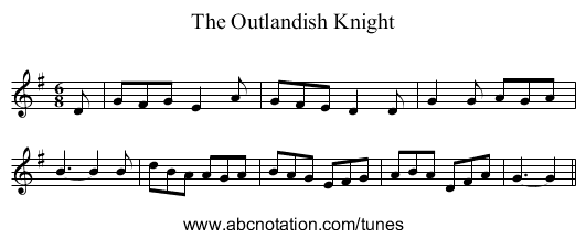The Outlandish Knight - staff notation