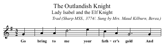 The Outlandish Knight - staff notation