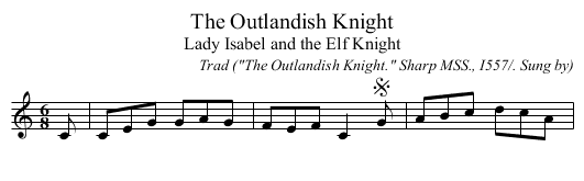 The Outlandish Knight - staff notation
