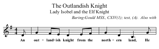 The Outlandish Knight - staff notation