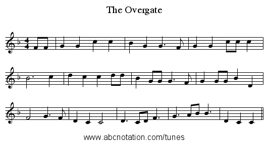 The Overgate - staff notation