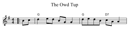 The Owd Tup - staff notation