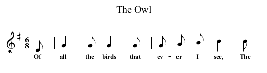 The Owl - staff notation