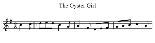 The Oyster Girl - staff notation