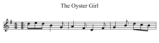 The Oyster Girl - staff notation