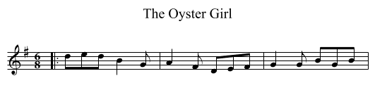 The Oyster Girl - staff notation