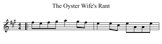 The Oyster Wife's Rant - staff notation