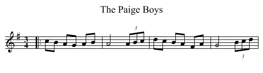 The Paige Boys - staff notation