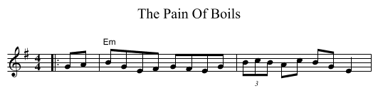 The Pain Of Boils - staff notation