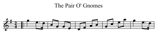 The Pair O' Gnomes - staff notation