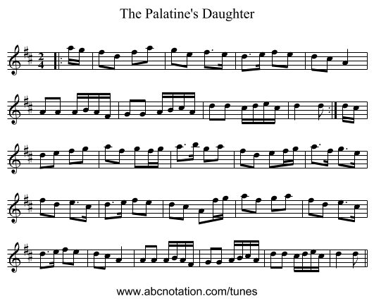 The Palatine's Daughter - staff notation