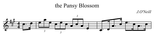 the Pansy Blossom - staff notation
