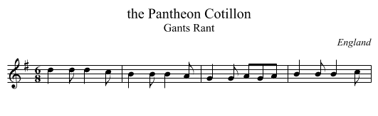 the Pantheon Cotillon - staff notation