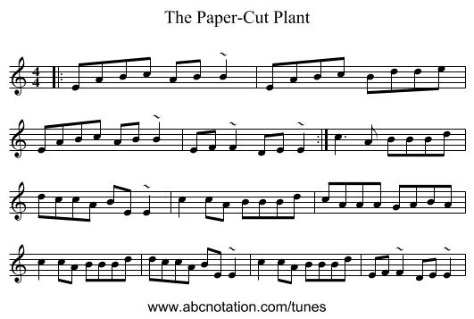 The Paper-Cut Plant - staff notation