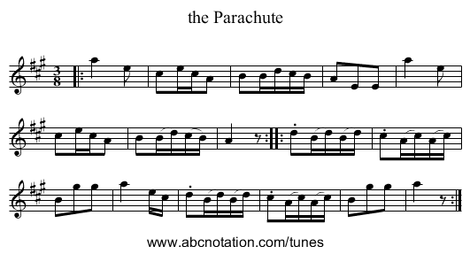 the Parachute - staff notation