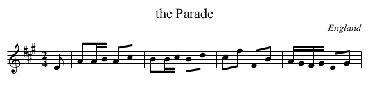 the Parade - staff notation