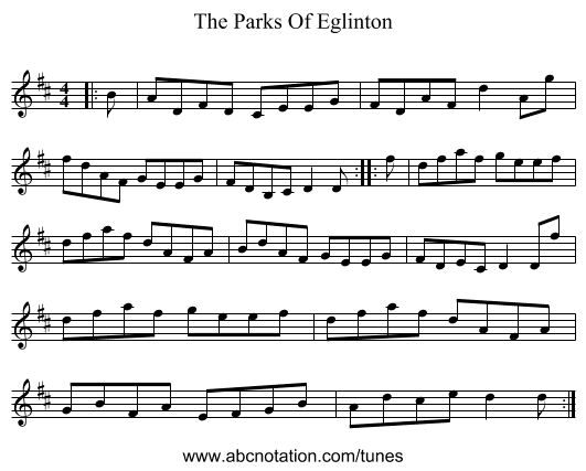 The Parks Of Eglinton - staff notation